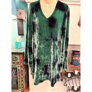 BLU MOON PLANET BLUE VELVET TIE DYE BELLSLEEVE STEVIE NICKS DRESS